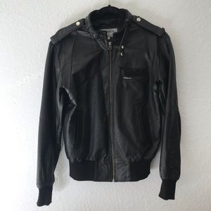 Vintage black leather Members Only Jacket